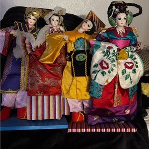 Elegant Cultural Doll Set with Vibrant Attire